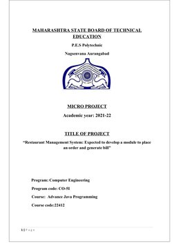 Restaurant Management System Project | PDF | Menu | Application Software