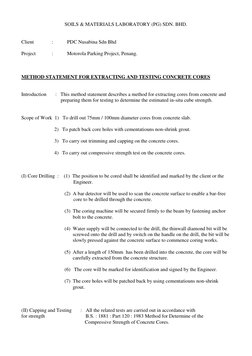 SOILS & MATERIALS LABORATORY (PG) SDN. BHD. 
 
 
Client  
:  
PDC Nusabina Sdn Bhd 
 
Project  
:  
Motorola Parking Project,