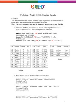 MySQL Practical Exercise: Week 8 | PDF | Data Management | Databases