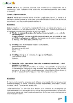 Online 
ITB 
Recurso de aprendizaje 
2 
 
 
 
TAREA VIRTUAL 1: Ejercicios prácticos para sistematizar los componentes de la