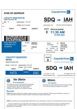 INTL
PASE DE ABORDAR
YOCATTY MONTERO M.                                 SDQ      IAH
Viajero Frecuente:  NO
     Seq:   39