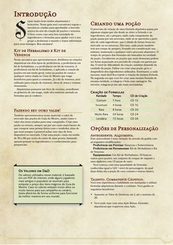 Introdução
S
ejam muito bem vindos alquimistas e
boticários. Neste guia você encontrará regras e
mecânicas criadas para aprof