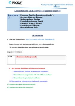 Comprensión y producción de textos 
  2021-2 
 
Laboratorio N° 05: El párra