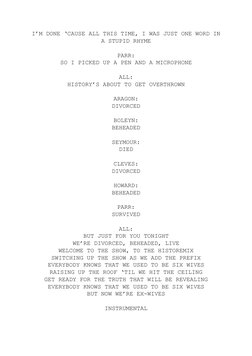 Six Script Six: The Musical Script PDF | PDF | House Of Tudor | English Monarchy