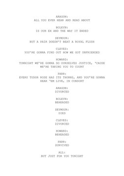 Six Script Six: The Musical Script PDF | PDF | House Of Tudor | English Monarchy