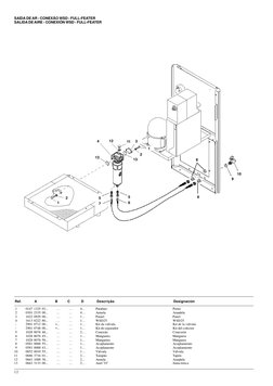 12
SAÍDA DE AR - CONEXÃO WSD - FULL-FEATER
SALIDA DE AIRE - CONEXIÓN WSD - FULL-FEATER
 1
0147 1325 03...
...
...
4...
Parafu