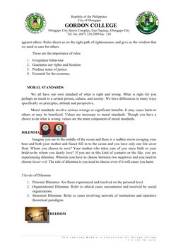 Republic of the Philippines
City of Olongapo
GORDON COLLEGE
Olongapo City Sports Complex, East Tapinac, Olongapo City
Tel