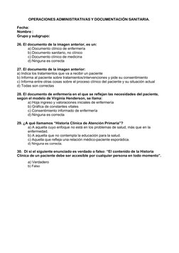 OPERACIONES ADMINISTRATIVAS Y DOCUMENTACIÓN SANITARIA. 
Fecha:
Nombre :
Grupo y subgrupo:
26. El documento de la imagen anter