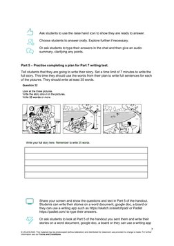 Key Writing Story A2 Key For Schools Reading and Writing Part 7 - Teaching Online Lesson ...