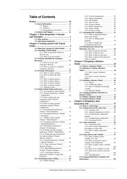 Talend Open Studio for Data Integration User Guide
Table of Contents
Preface ................................................