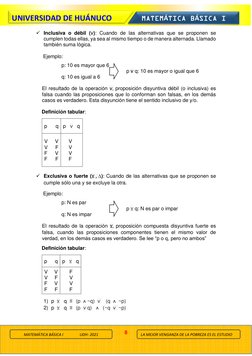 8 
 
UNIVERSIDAD DE HUÁNUCO 
MATEMÁTICA  BÁSICA  I 
LA MEJOR VENGANZA DE LA POBREZA ES EL ESTUDIO  
MATEMÁTICA BÁSICA I