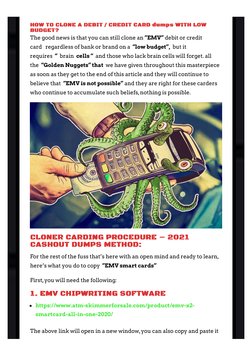 HOW TO CLONE A DEBIT / CREDIT CARD dumps WITH LOW
HOW TO CLONE A DEBIT / CREDIT CARD dumps WITH LOW
BUDGET?
BUDGET?
The good