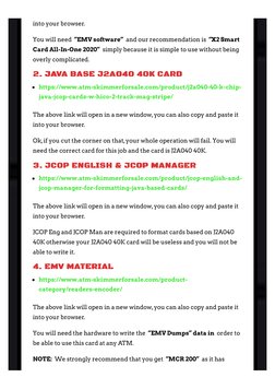 into your browser.
You will need  “EMV software”  and our recommendation is  “X2 Smart
Card All-In-One 2020”  simply because