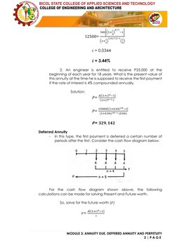 MODULE 3: ANNUITY DUE, DEFFERED ANNUITY AND PERPETUITY 
 
                                                              2 |