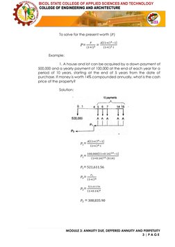 MODULE 3: ANNUITY DUE, DEFFERED ANNUITY AND PERPETUITY 
 
                                                              3 |