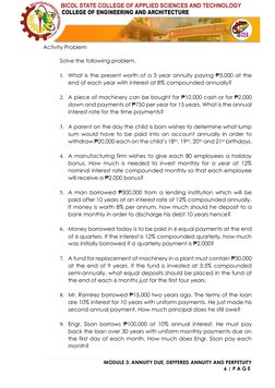 MODULE 3: ANNUITY DUE, DEFFERED ANNUITY AND PERPETUITY 
 
                                                              6 |