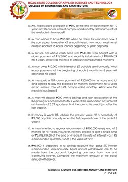 MODULE 3: ANNUITY DUE, DEFFERED ANNUITY AND PERPETUITY 
 
                                                              7 |