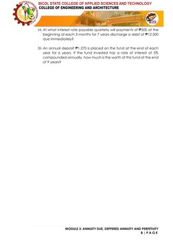 MODULE 3: ANNUITY DUE, DEFFERED ANNUITY AND PERPETUITY 
 
                                                              8 |