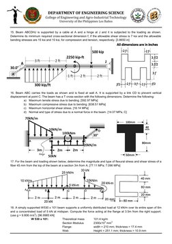 Stresses in Beams Problem Set | PDF | Bending | Beam (Structure)