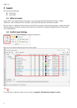 VOST, Inc. 
 
 
 
 
8
2 Layers 
We will learn the following : 
 
About layers 
 
Layer setup 
2.1 What are Layers 
Layers a