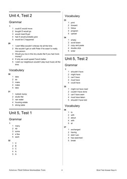 Intermediate Tests Answer Keys A | PDF