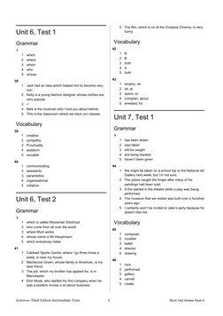 Intermediate Tests Answer Keys A | PDF
