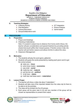 Republic of the Philippines
Department of Education
REGION X – NORTHERN MINDANAO
SCHOOLS Division of Bukidnon
BUKIDNON NATION