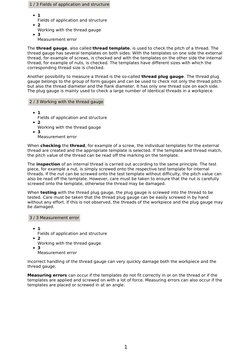 1 / 3 Fields of application and structure
1
Fields of application and structure
2
Working with the thread gauge
3
Measurement