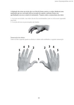 10  (http://www.violaobrasil.com.br/wp-content/maos-corretas01.jpg)
 
A digitação das notas nas teclas deve ser feita de form