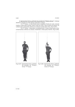 C 22-5
3-100
h. Apresentar-Arma, partindo da posição de ³Ombro-Arma´ - O oficial
abaterá a espada em três tempos descritos a