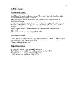 LAPD Frames:
 
Unnumbered Frames: 
 
SABM (Set Asynchronous Balance mode): This frame is sent to begin acknowledge 
mode of