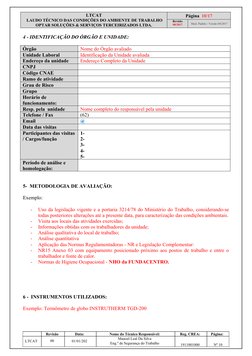 LTCAT
 LAUDO TÉCNICO DAS CONDIÇÕES DO AMBIENTE DE TRABALHO 
OPTAR SOLUÇÕES & SERVIÇOS TERCEIRIZADOS LTDA.
Página  10/17
Revis