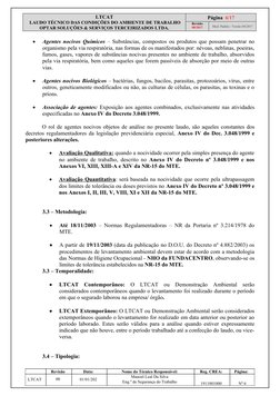 LTCAT
 LAUDO TÉCNICO DAS CONDIÇÕES DO AMBIENTE DE TRABALHO 
OPTAR SOLUÇÕES & SERVIÇOS TERCEIRIZADOS LTDA.
Página  6/17
Revisã