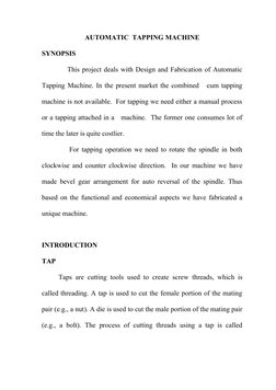 Automatic Tapping Machine Design | PDF | Manufactured Goods | Machines