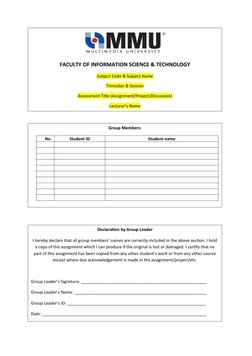 Group Project Declaration Form | PDF