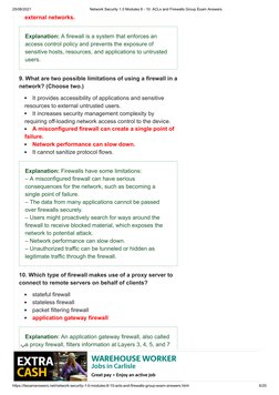 Network Security 1.0 Modules 8 - 10 - ACLs and Firewalls Group Exam ...