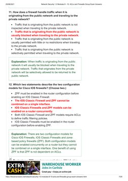 Network Security 1.0 Modules 8 - 10 - ACLs and Firewalls Group Exam ...