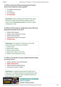 Network Security 1.0 Modules 8 - 10 - ACLs and Firewalls Group Exam ...