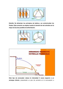Estrella: Se alimentan los principios de bobina y se cortocircuitan los 
finales. Esta conexión se emplea cuando la tensión