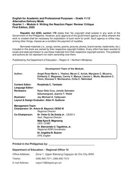 English For Academic and Professional Purposes: Quarter 1 - Module 4 ...