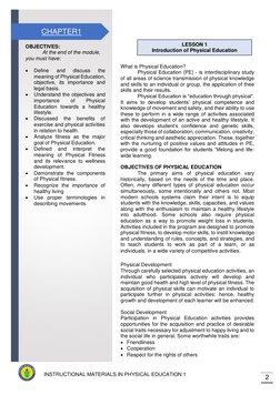 2 
INSTRUCTIONAL MATERIALS IN PHYSICAL EDUCATION 1 
 
 
 
  
 
What is Physical Education? 
Physical Education (PE) - is in