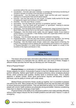 5 
INSTRUCTIONAL MATERIALS IN PHYSICAL EDUCATION 1 
excercises without the use of any apparatus 
 
Coordination – from the