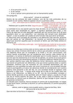 A la comunión con EL
A ser santos
A ser y actuar como personas con un llamamiento santo
Una pregunta: 
¿Eres santo?   ¿Viv