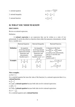 6 
 
1. rational equation 
 
 
 
 
 
a)  𝑓(𝑥) = 
𝑥2+2𝑥+3
𝑥+1
 
2. rational inequality  
 
 
 
 
b)  
2
𝑥− 
3
2𝑥= 
1
5 