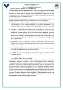 Universidad Andina del Cusco 
Facultad de Ingeniería 
Escuela profesional de ingeniería civil 
  
2.1. CUALIDADES DE LA CANAL