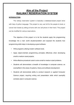 Railway Reservation System Project | PDF | Python (Programming Language ...
