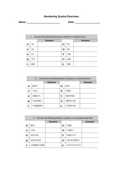 Number System Conversion Exercises | PDF