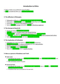 Introduction to Ethics
Ethics makes any profession more fruitful.
Plato considered ethics as a supreme philosophy.
The dif