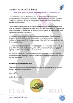 Mudras para cada Chakra                                 
 
Guía: Selene Lucero 
4 
Mantras y mudras que corresponden a cada c