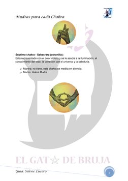 Mudras para cada Chakra                                 
 
Guía: Selene Lucero 
7 
 
 
  
Séptimo chakra - Sahasrara (coronil